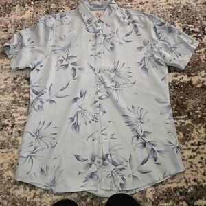 Marti Kat Short Sleeve Button Shirt, Men's size XL Blue Floral